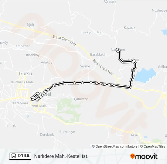 D13A Bus Line Map