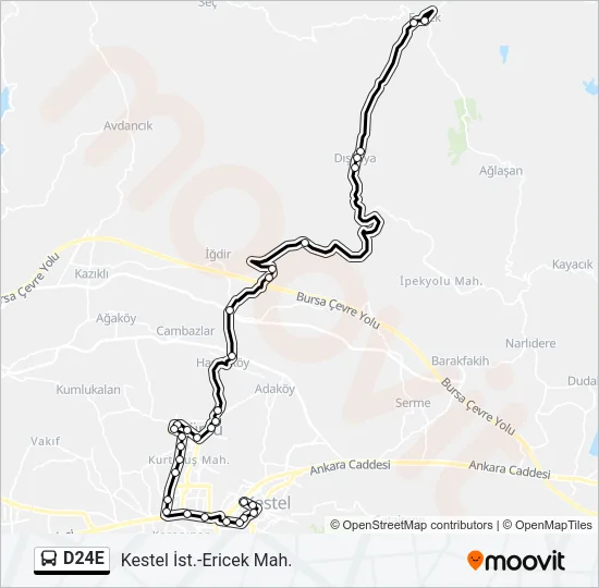 D24E Bus Line Map