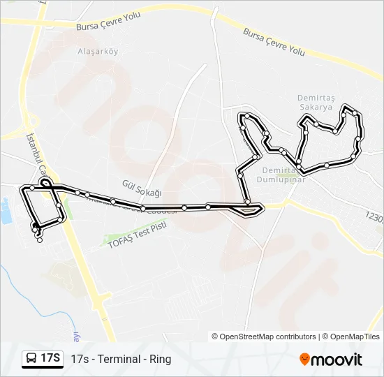17S Bus Line Map