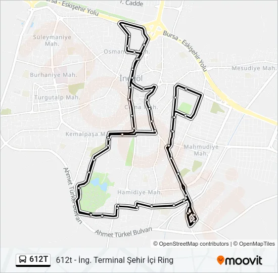 612T Bus Line Map