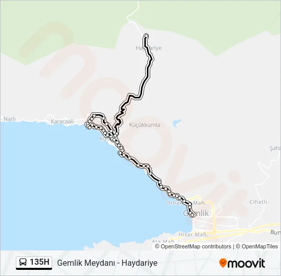 135H Bus Line Map