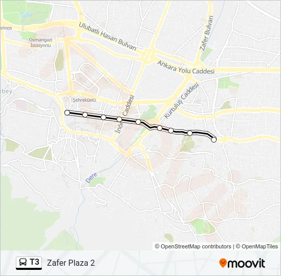 T3 Bus Line Map