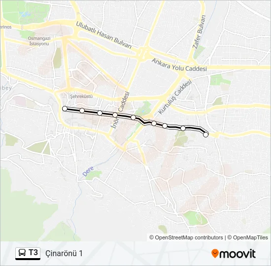 T3 Bus Line Map