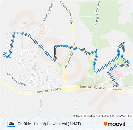 GÖRÜKLE MINIBÜSLERI (1.HAT) minibüs / dolmuş Hattı Haritası