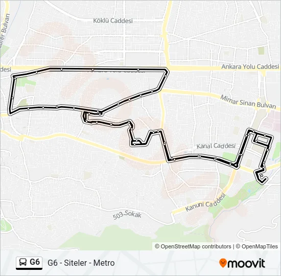 G6 Bus Line Map