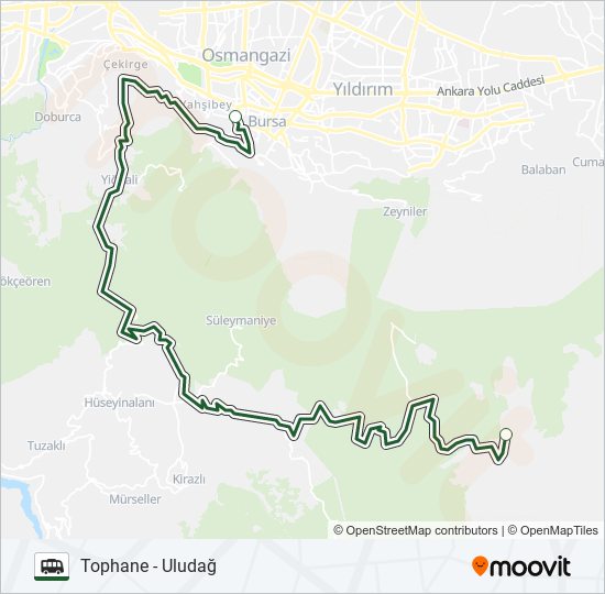 TOPHANE - ULUDAĞ cable car Line Map