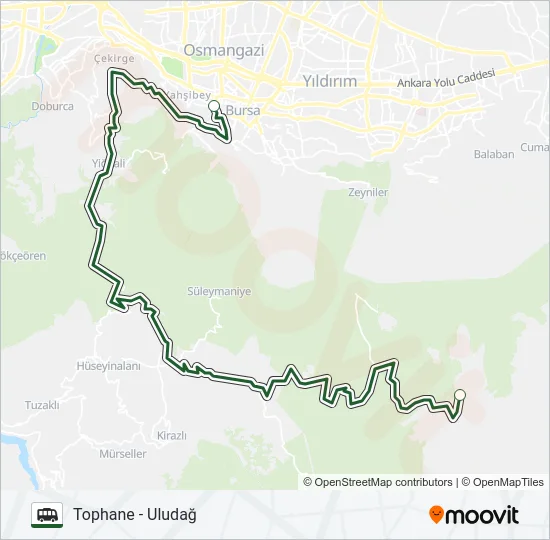 TOPHANE - ULUDAĞ Cable Car Line Map