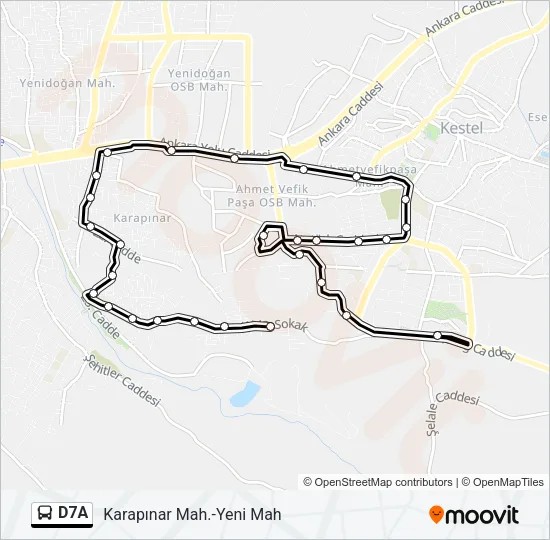 D7A Bus Line Map