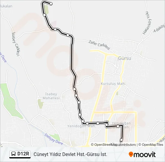 D12R Bus Line Map