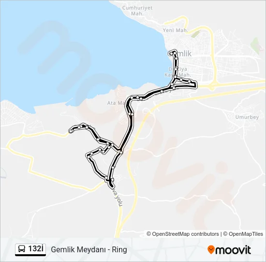 132İ Bus Line Map