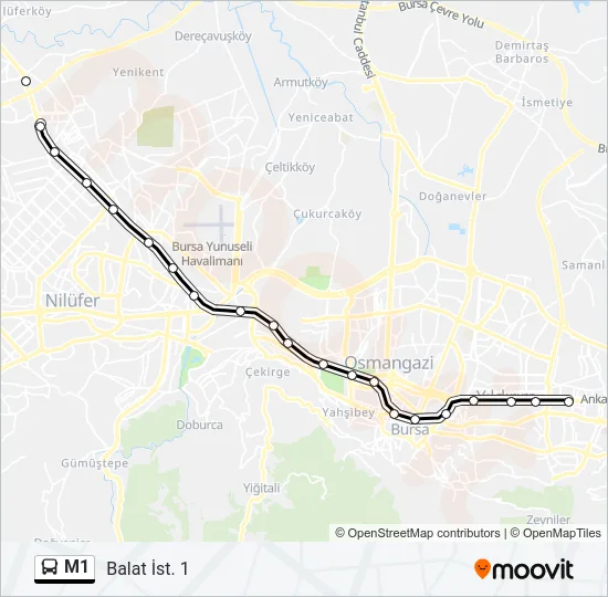 M1 Bus Line Map