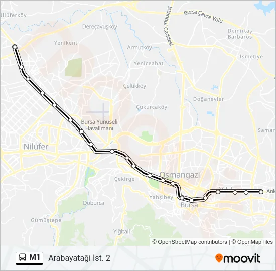 M1 Bus Line Map