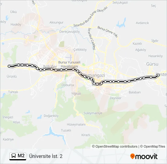 M2 Bus Line Map