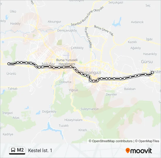 M2 Bus Line Map