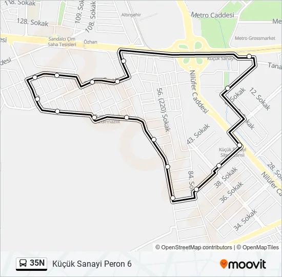 35N Bus Line Map