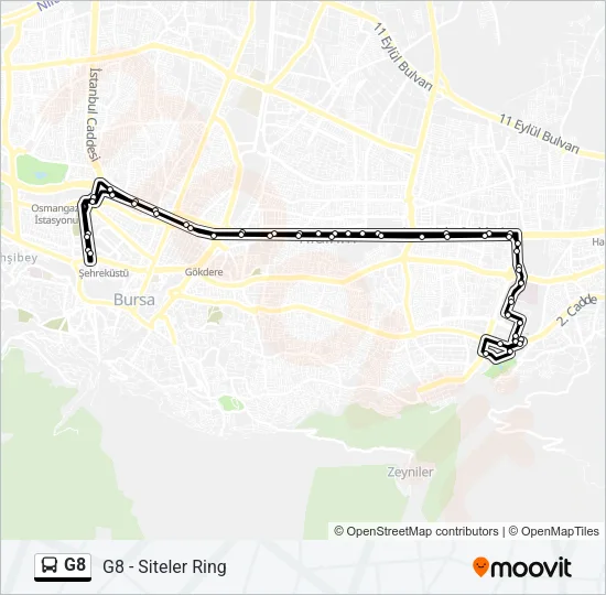 G8 Bus Line Map