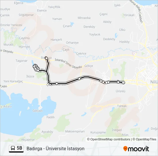 5B Bus Line Map