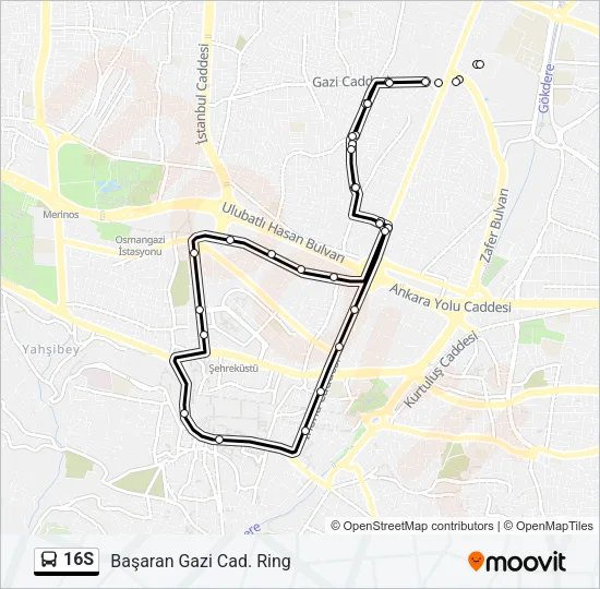16S Bus Line Map