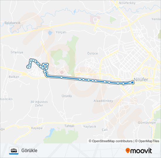 GÖRÜKLE MINIBÜSLERI (DİREK) cable car Line Map