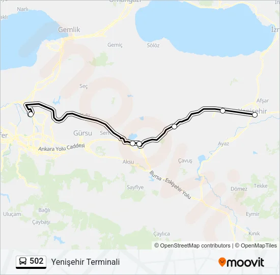 502 Bus Line Map