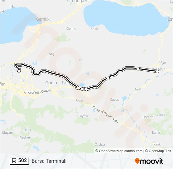 502 Bus Line Map
