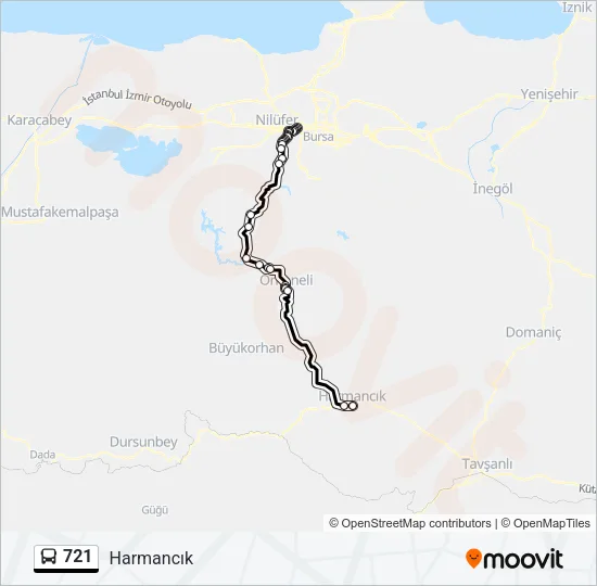721 Bus Line Map
