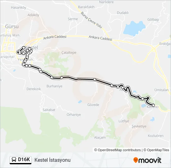 D16K Bus Line Map