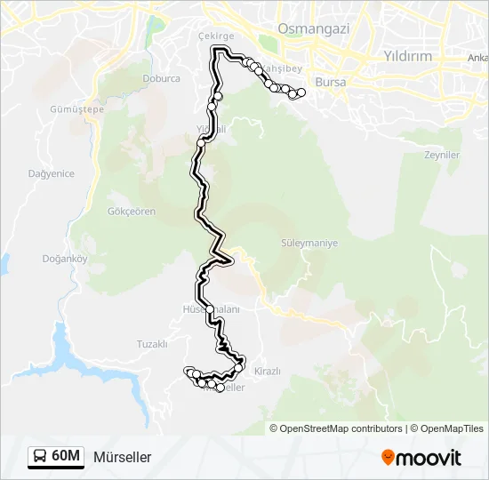60M Bus Line Map