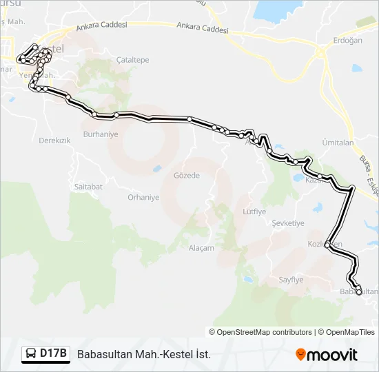 D17B Bus Line Map