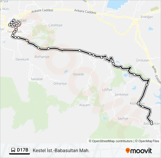 D17B Bus Line Map