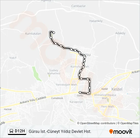 D12H Bus Line Map