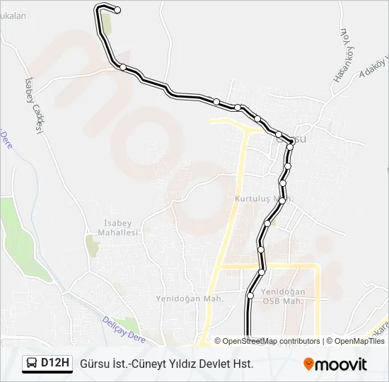 D12H Bus Line Map