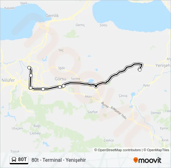 80T Bus Line Map