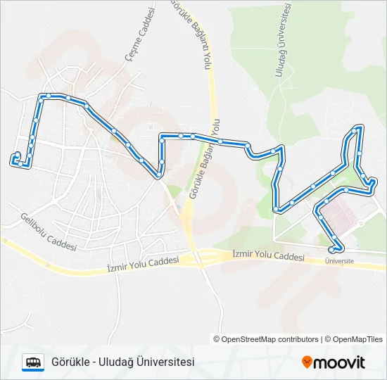 GÖRÜKLE MİNİBÜSLERİ (1.HAT) Cable Car Line Map