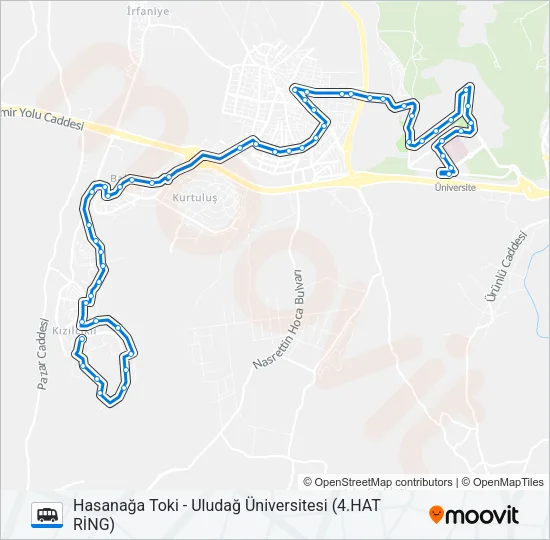 GÖRÜKLE MİNİBÜSLERİ 4. HAT RİNG Cable Car Line Map