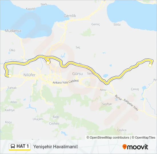 HAT 1 Bus Line Map