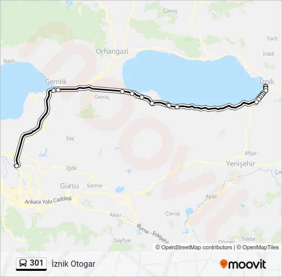 301 Bus Line Map