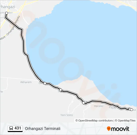 431 Bus Line Map
