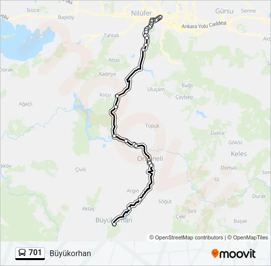701 Bus Line Map