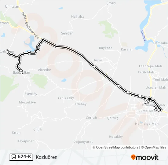 624-K Bus Line Map