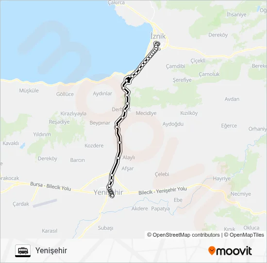 İZNIK - YENIŞEHIR Cable Car Line Map