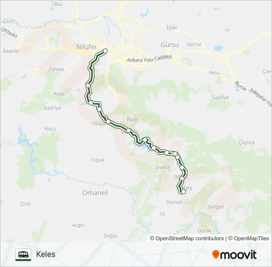 ACEMLER AKTARMA MERKEZI - KELES Cable Car Line Map