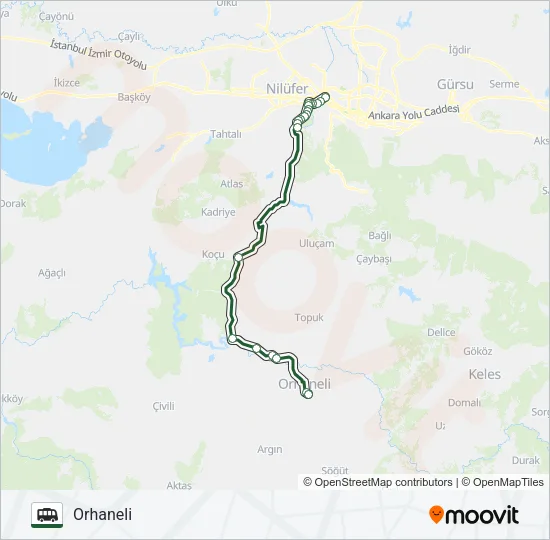 ACEMLER AKTARMA MERKEZI - ORHANELI Cable Car Line Map