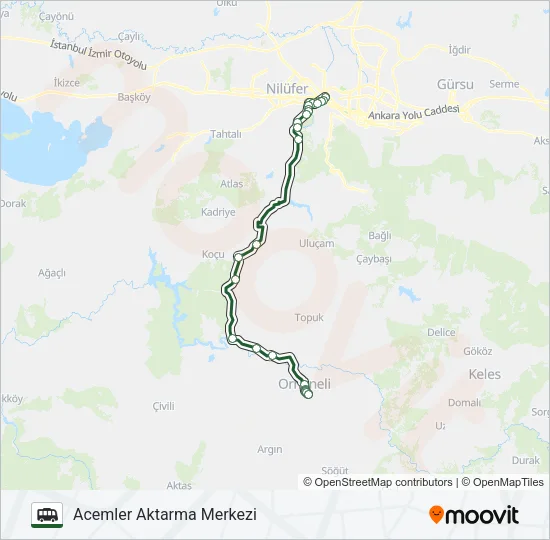 ACEMLER AKTARMA MERKEZI - ORHANELI Cable Car Line Map