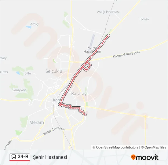 34-B Bus Line Map