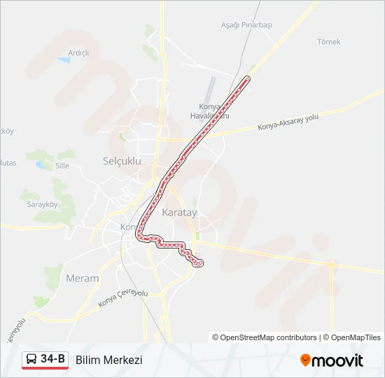 34-B Bus Line Map