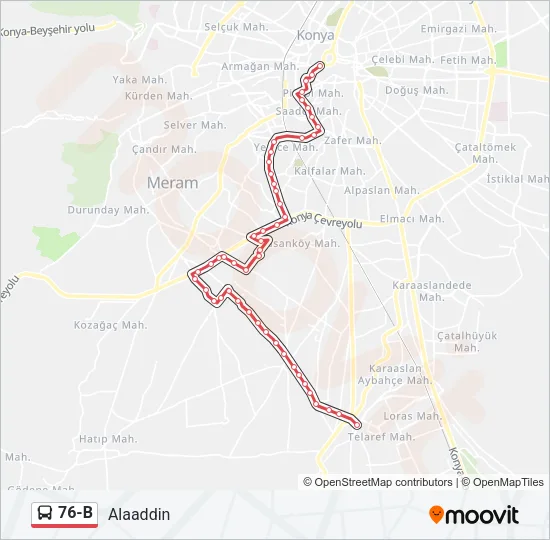 76-B Bus Line Map