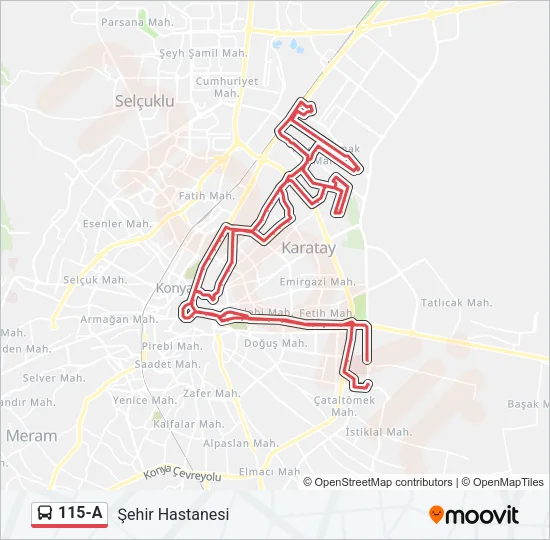 115-A Bus Line Map