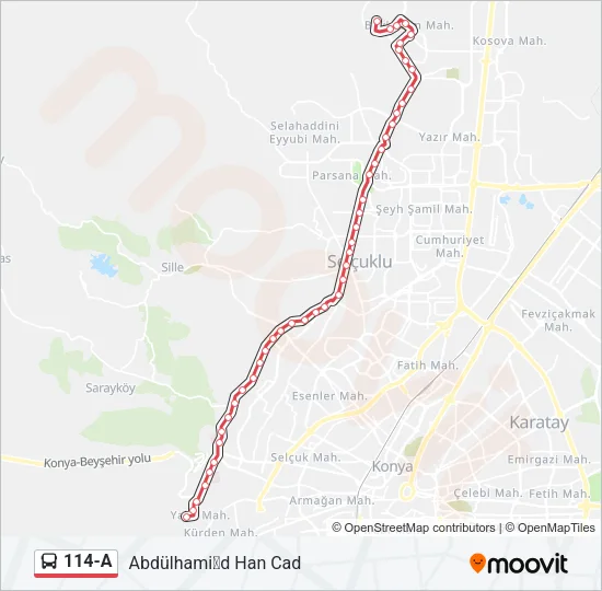 114-A Bus Line Map