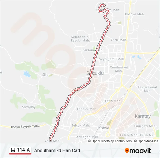 114-A Bus Line Map